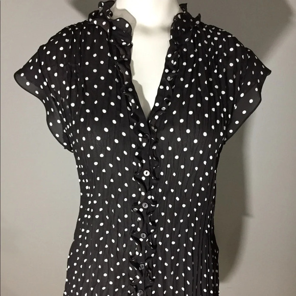 Worthington Black & White Polka Dot Top size M - Picture 1 of 7